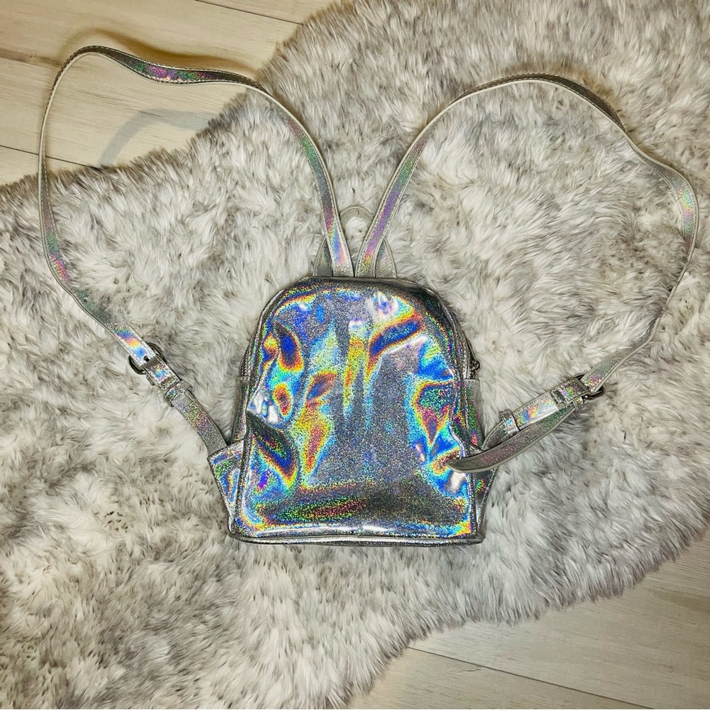 Holographic Silver Mini Backpack - image 4